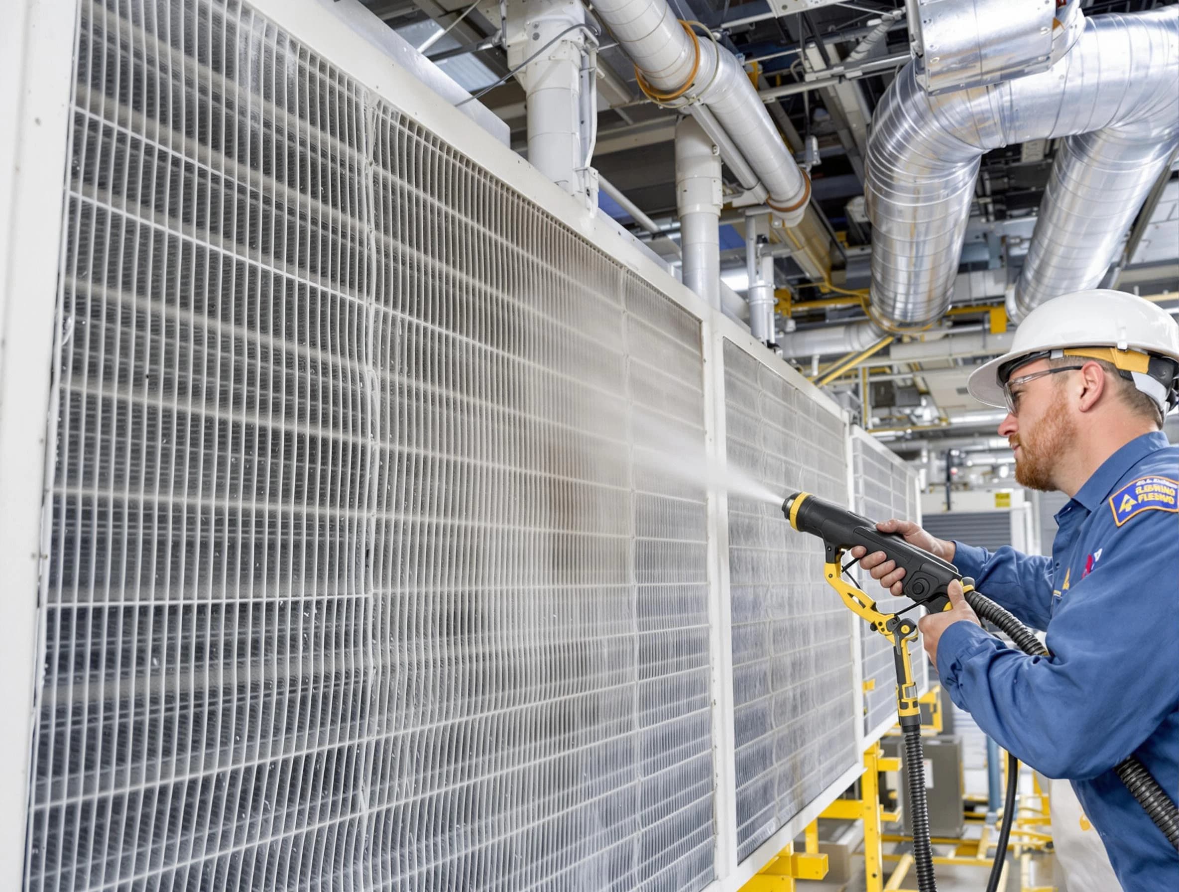 Professional commercial coil cleaning by Warrior Air Duct Cleaning in Warrior