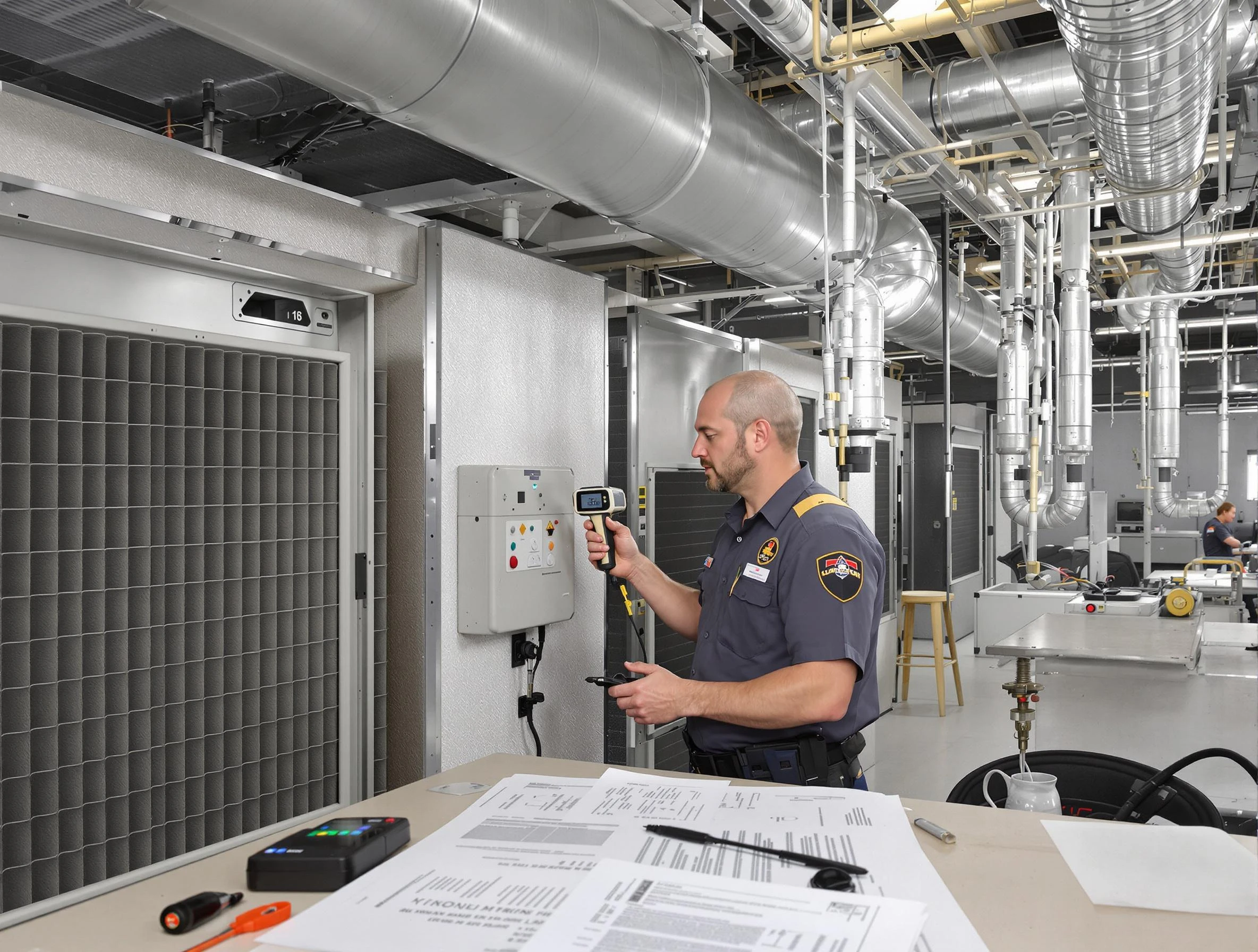 Professional filter system inspection by Warrior Air Duct Cleaning in Warrior